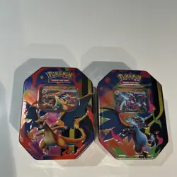 Pokemon TCG Mega Charizard X & Y Mega Evolution Tin Set - 2 Tins -New & Sealed - Image 1