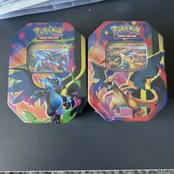 Pokemon TCG Mega Charizard X & Y Tin Set of 2 - Sealed - Image 1