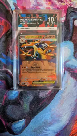 Pokemon Mega Charizard Tin Charizard Y Ex Promo 30 Ace Grade 10 PERFECT SUBGADES - Image 1