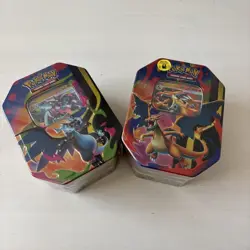 Pokemon TCG Mega Charizard X & Y Mega Evolution Tin Set - 2 Tins -New & Sealed - Image 1