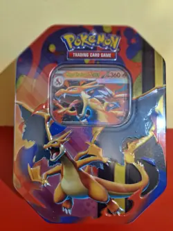 Pokemon TCG: Mega Charizard Tin - Mega Charizard Y ex Sealed - Image 1