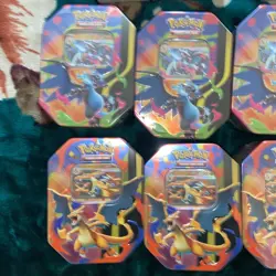 Pokemon TCG: Mega Charizard ex Tin x 2 (One of each X + Y) - Sealed - In Hand - Image 2