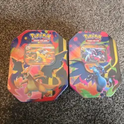 Pokemon TCG: Mega Charizard ex Tin x 2 (One of each X + Y) - New & Sealed - Image 1
