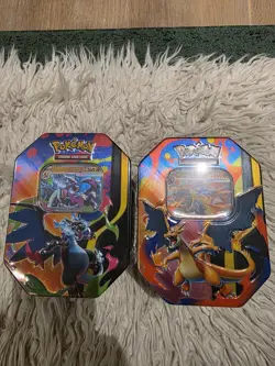 Pokemon TCG: Pair of Mega Charizard ex Tin (One of each X + Y) -New and Sealed - Image 1