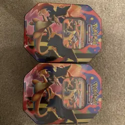 NEW/SEALED x2 Pokemon TCG Mega Charizard Y Tin – x2 Y ex Promo & 8 Booster packs - Image 1
