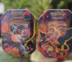 Pokemon TCG: Mega Charizard Ex X & Y Tin Assortment Sealed Tins X2 - Image 1