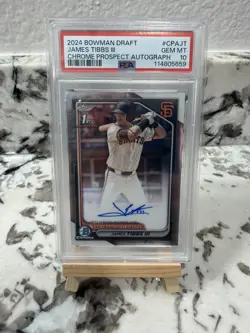 James Tibbs III 2024 Bowman Chrome Draft 1st Auto Gem Mint - Image 1