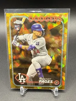 Andy Pages 2024 Topps Chrome Update Sapphire #USCS221 Gold /50 Rookie (RC) - Image 2