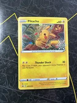 Pokemon Pikachu SWSH153 Promo Holo Card Thunder Shock 2022 English - Image 1