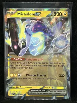 Miraidon ex Holo Shiny Pokemon TCG Card Scarlet Violet 081/198 - Image 1