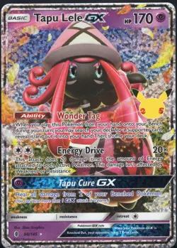 Pokemon Tapu Lele GX 60/145 2021 Celebrations Classic Collection Rare Card NM - Image 1