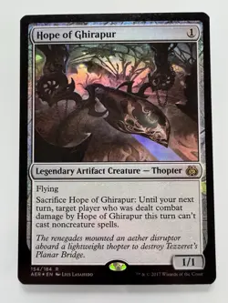 MTG Rare Foil Hope of Ghirapur Legendary Artifact Creature Thopter Aether Revolt - Image 1