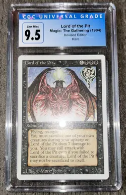 Magic The Gathering Lord of the Pit 1994 Rare CGC 9.5 gem mint - Image 2