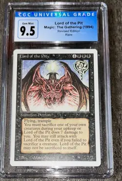 Magic The Gathering Lord of the Pit 1994 Rare CGC 9.5 gem mint - Image 3