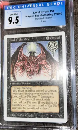 Magic The Gathering Lord of the Pit 1994 Rare CGC 9.5 gem mint - Image 4