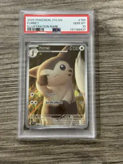 POKEMON FURRET PSA 10 JOURNEY TOGETHER ILLUSTRATION RARE 168/159 2025 - Image 1