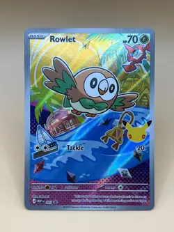 Pokemon Rowlet 043 Mega Evolution Promo Holo Illustration First Partner Series 1 - Image 1