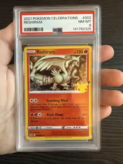 Reshiram 002/025 Holo 2021 Pokemon Celebrations PSA 8 NM-MT - Image 3