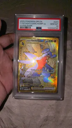 Pokemon Destined Rivals Cynthia's Garchomp EX Gold Hyper Rare Card 241/182 - Image 1