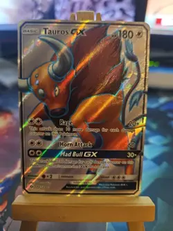 Pokemon TCG Tauros GX 144/149 Sun & Moon Base Set Full Art Ultra Rare Holo NM - Image 1