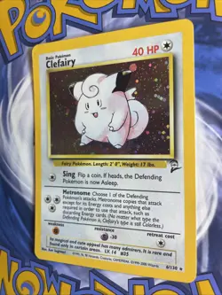 Pokemon Clefairy 6/130 Base Set 2 Holo (W/swirl) MP Card - Image 3