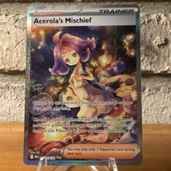 Pokemon TCG Acerola's Mischief Trainer Secret Rare Full Art Holo 183/147 - Image 1