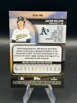 2025 Topps Stadium Club Chrome Jacob Wilson Rookie On Card Auto /75 SP A’s - Image 2