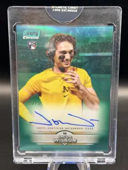 2025 Topps Stadium Club Chrome Jacob Wilson Rookie On Card Auto /75 SP A’s - Image 3