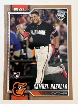 2026 Topps Series 1 Samuel Basallo RC #104 Gold #/2026 Baltimore Orioles - Image 1