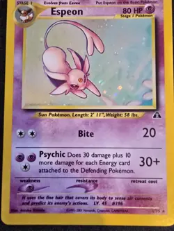 Pokemon Neo Discovery Espeon 1/75 Swirl Holo Rare NM - Image 1