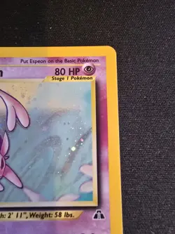 Pokemon Neo Discovery Espeon 1/75 Swirl Holo Rare NM - Image 3