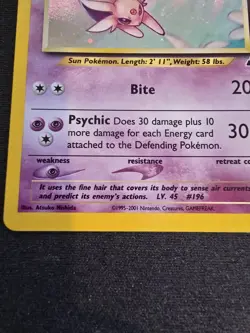 Pokemon Neo Discovery Espeon 1/75 Swirl Holo Rare NM - Image 4