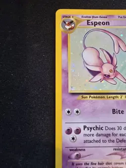 Pokemon Neo Discovery Espeon 1/75 Swirl Holo Rare NM - Image 5
