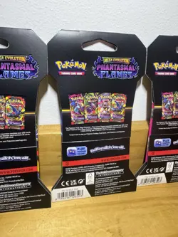 POKEMON Mega Evolution Phantasmal Flames Blister Packs Mega Gengar Art Set of 4 - Image 2