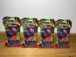 POKEMON Mega Evolution Phantasmal Flames Blister Packs Mega Gengar Art Set of 4 - Image 5