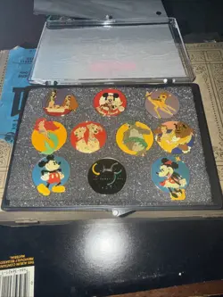 Disney Channel 10th Anniversary 10-Pin Set Complete in Original Case - Image 1