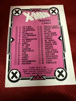 1991 X-Men - Complete 90 Comic Trading Card Set - Jim Lee - Marvel Enterprises - Image 3