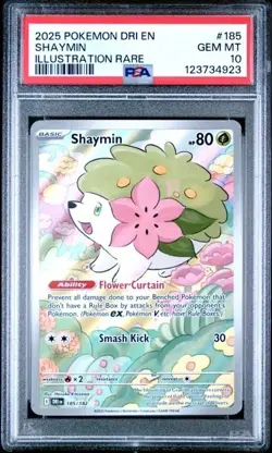 SHAYMIN #185 PSA 10 • 2025 Pokemon Destined Rivals Illustration Rare Gem Mint - Image 1