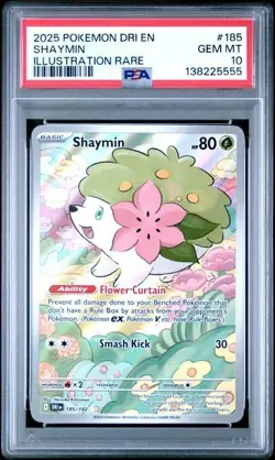 🔥 2025 Pokemon Destined Rivals Shaymin Illustration Rare #185 PSA 10 Gem Mint - Image 1