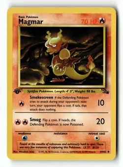 Pokemon Card Magmar 1st Edition LP Fossil 39/62 - Image 1