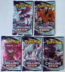 Chilling Reign Pokemon Booster Pack x 5 (Complete Pack Art Set) 820650808470 - Image 1