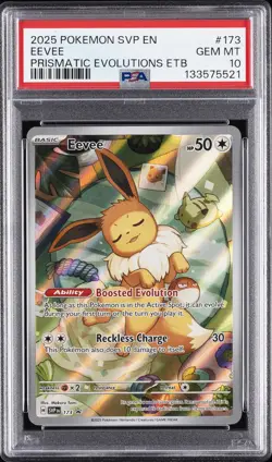 2025 POKEMON SVP EN-SV BLACK STAR PROMO #173 EEVEE PSA 10 - Image 1