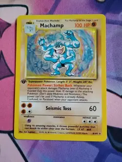 Pokemon Card Machamp 1st Edition Base Set Holo Rare 8/102 NM/M Never Played - Image 1
