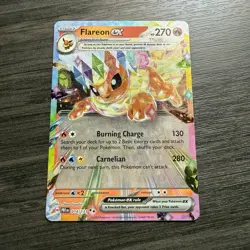 Flareon ex 014 /131 Sv: Prismatic Evolutions Double Rare Holo Pokemon TCG NM - Image 1