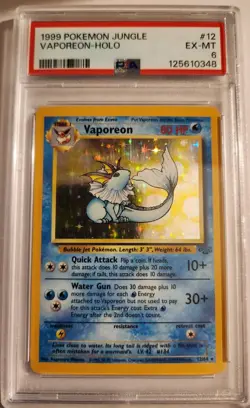 Pokemon: 1999 JUNGLE #12 VAPOREON-HOLO PSA 6 - Image 1