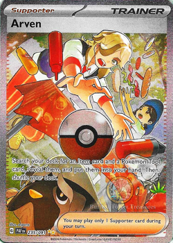 Arven Full Art SIR 235/091 SV: Paldean Fates NM/M Pokemon TCG - Image 1