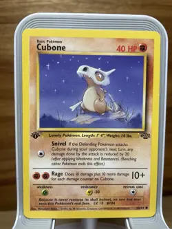 Pokemon TCG Cubone 1st Edition Mint Condition 50/64 WOTC Jungle 1999 - Image 1