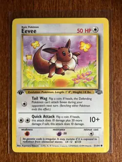 [NM] 1999 Pokemon Jungle Eevee 1st Edition #51/64 Common - Image 1