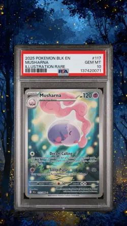 [LOW POP] 2025 POKEMON BLK EN-BLACK BOLT ILLUSTRATION RARE #117 MUSHARNA PSA 10 - Image 1