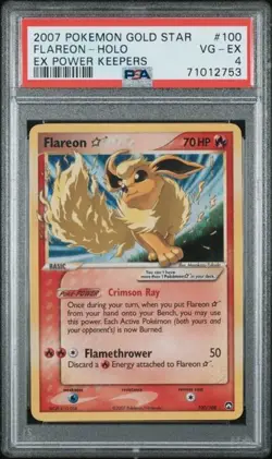 Pokemon EX Power Keepers 100/108 Flareon Gold Star PSA 4 - Image 1